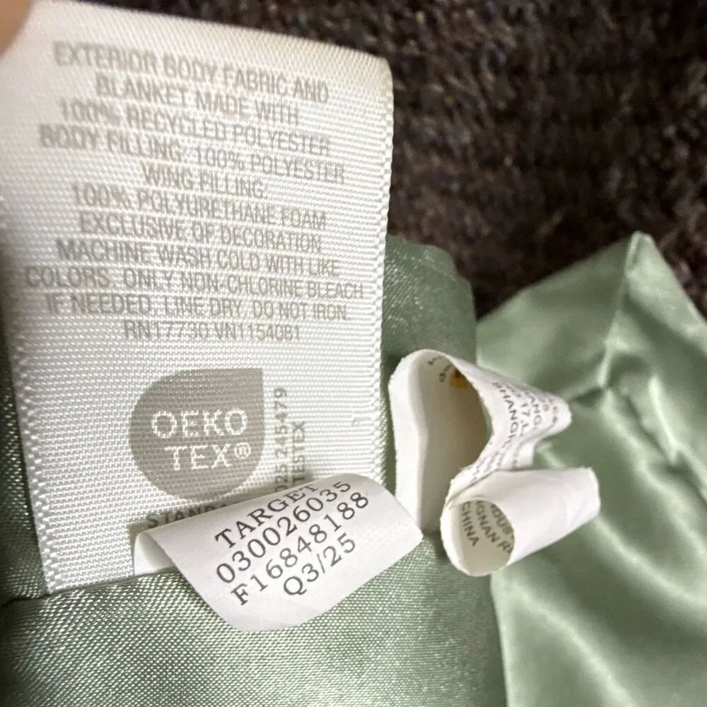 Cloud Island Green Dragon Baby SecurityBlanket Lovey Plush Satin Trim OEKO-TEX